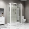 Душевая кабина Niagara Standart ST120/90/15Q/BK (120х90х200) прямоугольник,поддон 15см,распашная,проф.белый,без крыши,3 места