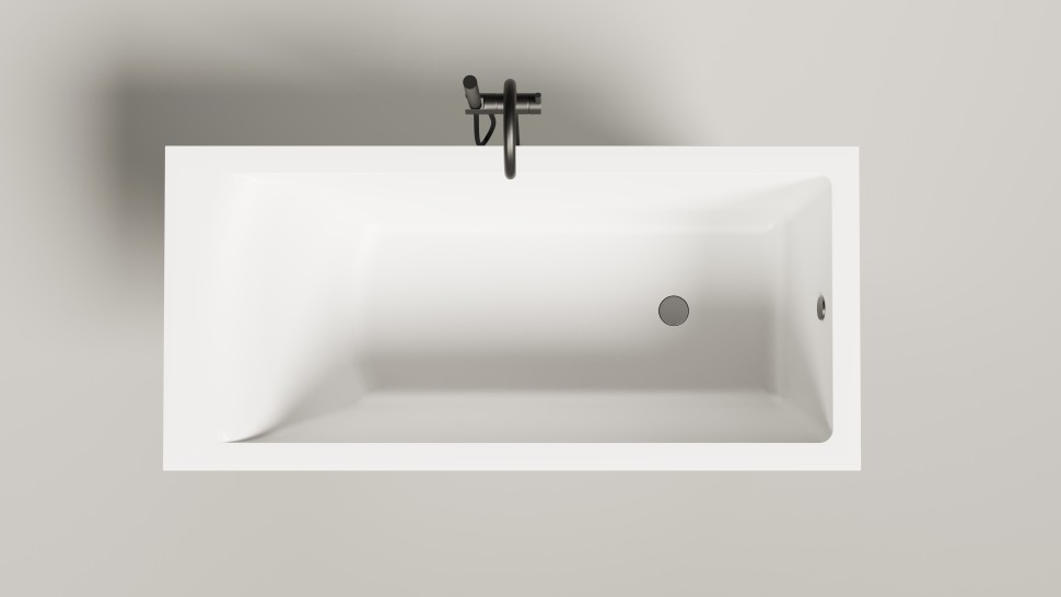 Ванна встраиваемая CASCATA 150x70  покраска по RAL полностью S-Sense Глянцевый