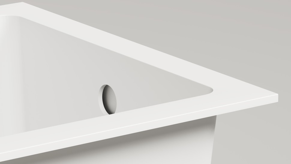 Ванна встраиваемая CASCATA 150x70  покраска по RAL полностью S-Sense Глянцевый