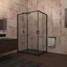Душевой угол Veconi Rovigo RV-14, 1100x900x1950, черный, стекло прозрачное