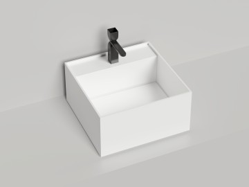 Раковина накладная ARMONIA SQUARE TOP 02 без отверстия под смеситель 450х450х250 S-Sense Глянцевое