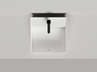 Раковина накладная ARMONIA SQUARE TOP 02  без отверстия под смеситель 450х450х250 S-Sense Глянцевое