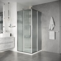 Душевое ограждение Niagara Nova NG-4624-34 (100х100х195) квадрат,раздвижная,хром,стекло рифленое,1 место