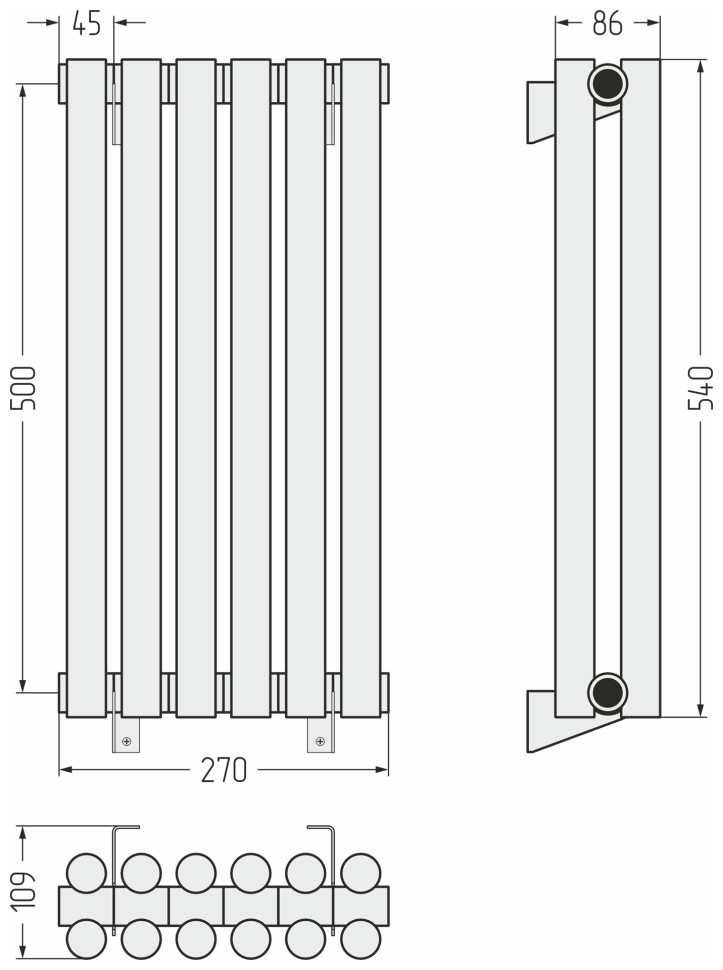 Эстет-11 500х270 6 секций