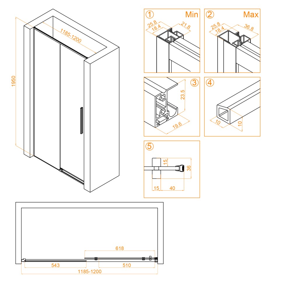 Душевая дверь RGW SV-12G (Прозрачное, 1200)