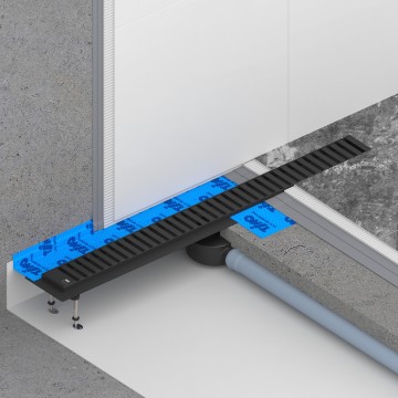 Душевой лоток TIMO Drain System 700 с вставкой "lines", Чёрный