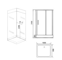 Душевая кабина Grossman Style GR266 (90x100x215) дверь распашная,5 мест