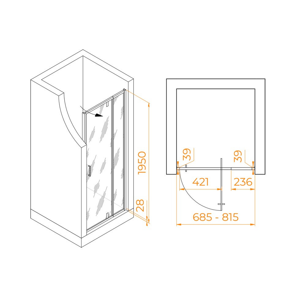 Душевая дверь RGW PA-008 (Прозрачное, 700)