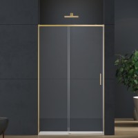 Душевая дверь Софт 2 (Soft 2) VDS-3SO2120CLG, 1200, брашированное золото, стекло прозрачное