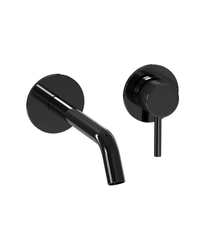 Смеситель для раковины MILLEAU Tissage ML0322KLB-GB с монтажным блоком (встройка), Черный глянец