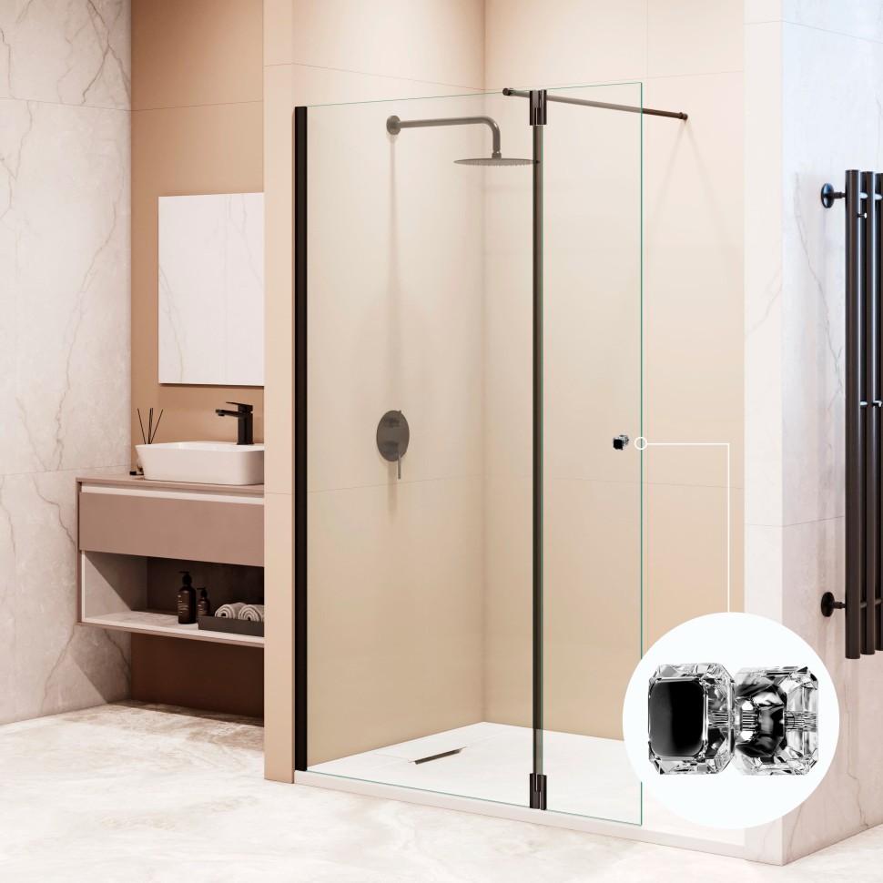 Душевая перегородка RGW WA-054B (WA-010B + Z-072B) (Прозрачное, 1100)