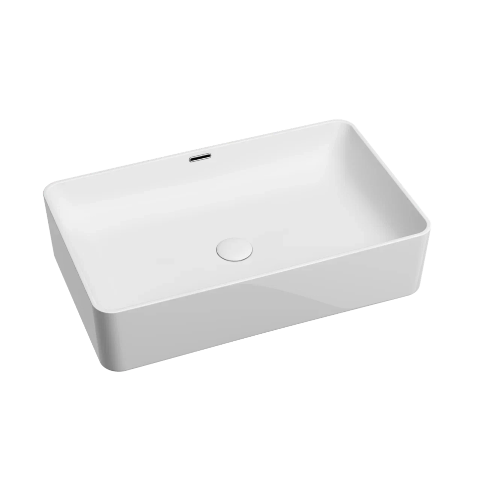 Умывальник чаша накладная прямоугольная со сливом переливом Element 605x385x140мм