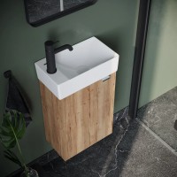 Тумба подвесная SANCOS Mini 355х205х500, с распашной дверцей, внутри 1 полка, дуб галифакс натуральный , арт.MN35EGL