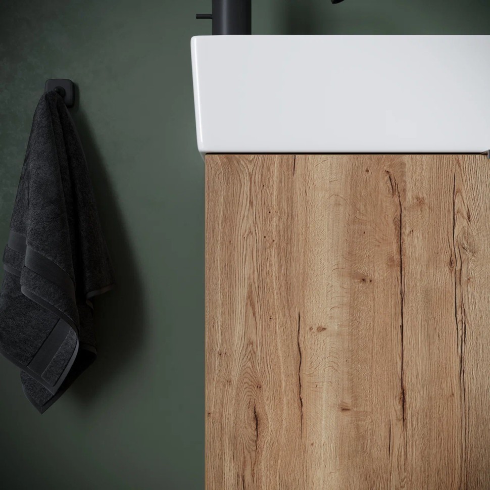 Тумба подвесная SANCOS Mini 355х205х500, с распашной дверцей, внутри 1 полка, дуб галифакс натуральный , арт.MN35EGL