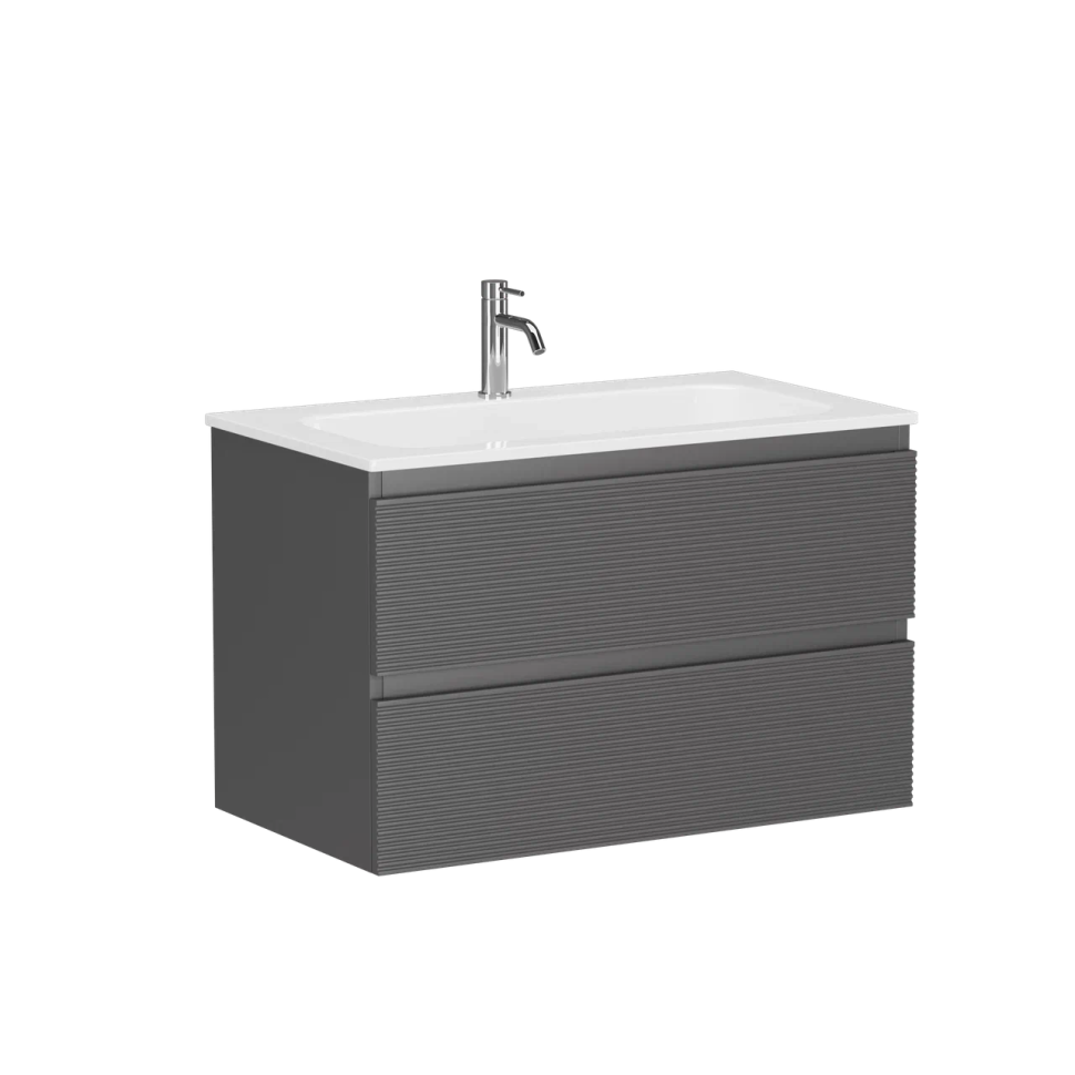 Тумба подвесная SANCOS Folk 790х445х500, c двумя ящиками оснащенными доводчиками, Grey soft, арт.FL80GS