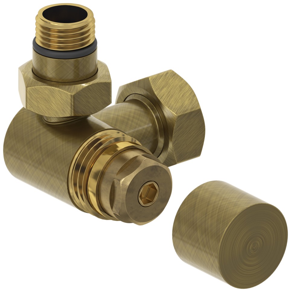 Вентиль 3D левый под шестигранник (G 1/2" НР х G 3/4" НГ)