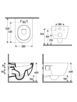 AQM2011 Унитаз подвесной сиденье SoftClose, технология смыва Rimless, скрытый крепеж.