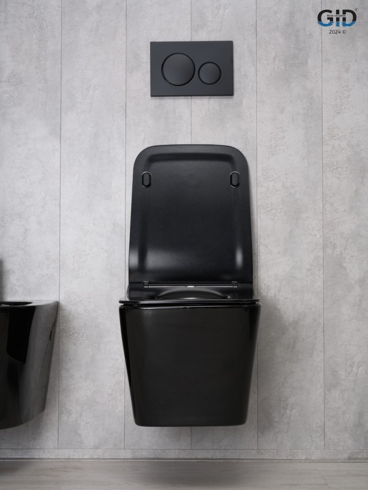 Унитаз подвесной Gid Tr2144BL 62224Y черная глянцевая 52x36x33.5