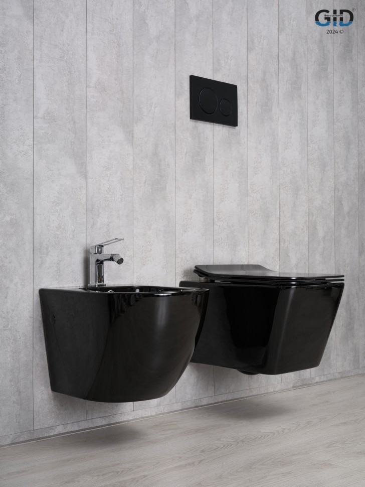 Унитаз подвесной Gid Tr2144BL 62224Y черная глянцевая 52x36x33.5