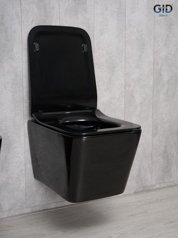 Унитаз подвесной Gid Tr2144BL 62224Y черная глянцевая 52x36x33.5