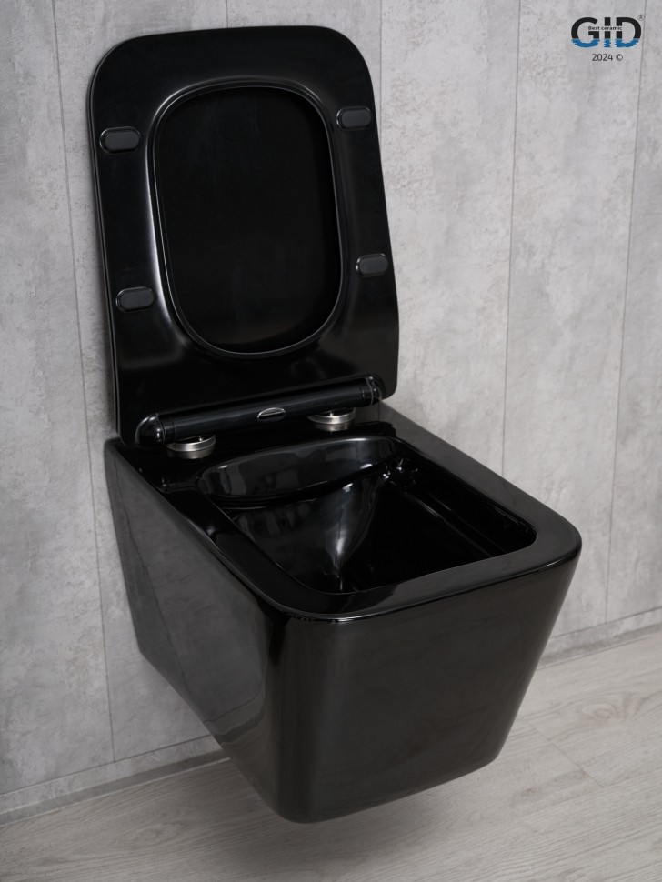 Унитаз подвесной Gid Tr2144BL 62224Y черная глянцевая 52x36x33.5