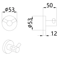 AQM7202CR Trento Крючок двойной латунный, хром