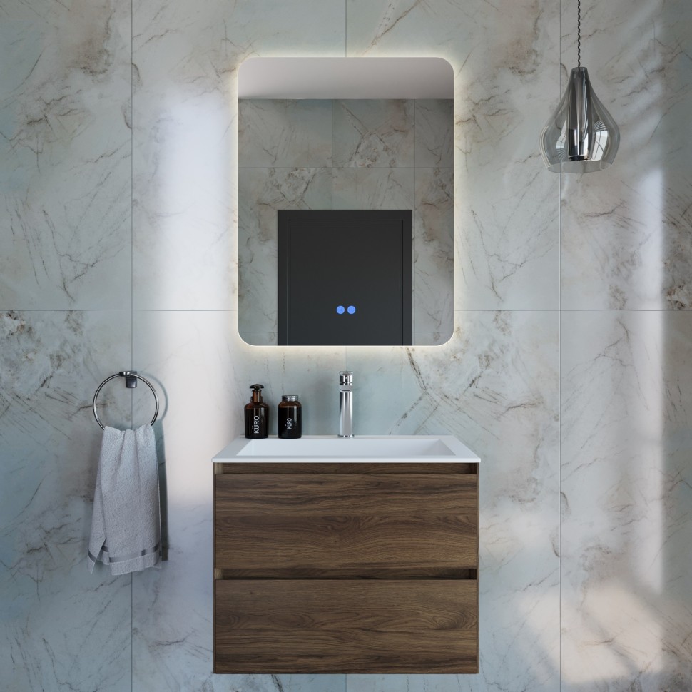 База под раковину Vincea  Luka 600 подвесная, 2 выкатных ящика soft-close, С.Oak