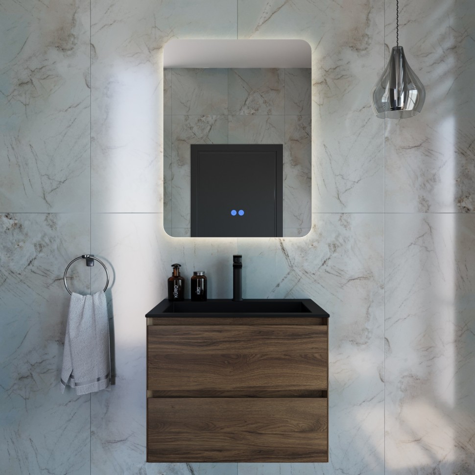 База под раковину Vincea  Luka 600 подвесная, 2 выкатных ящика soft-close, С.Oak