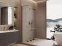 Душевая перегородка Волк-Ин (Walk-In) VLSW-1H110CLGM, 1100*2000, вороненая сталь, стекло прозрачное