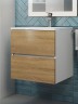 Тумба под раковину для ванной Uperwood Barsa, 50 см, подвесная, белая/дуб сонома