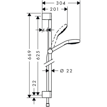 Душевой гарнитур Hansgrohe Croma Select E Multi 26580400 хром