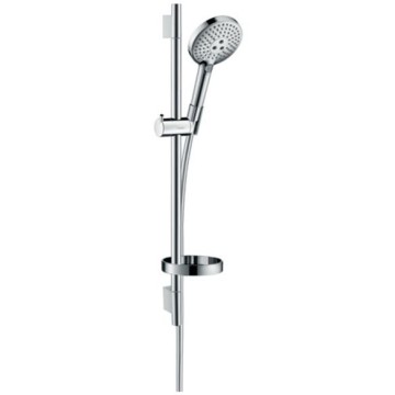 Душевой набор Hansgrohe Raindance Select: штанга 65 см., ручной душ 120, 3jеt (Rаin, RаinАir, WhirlАir), мыльница, шланг, цвет: хром 26630000