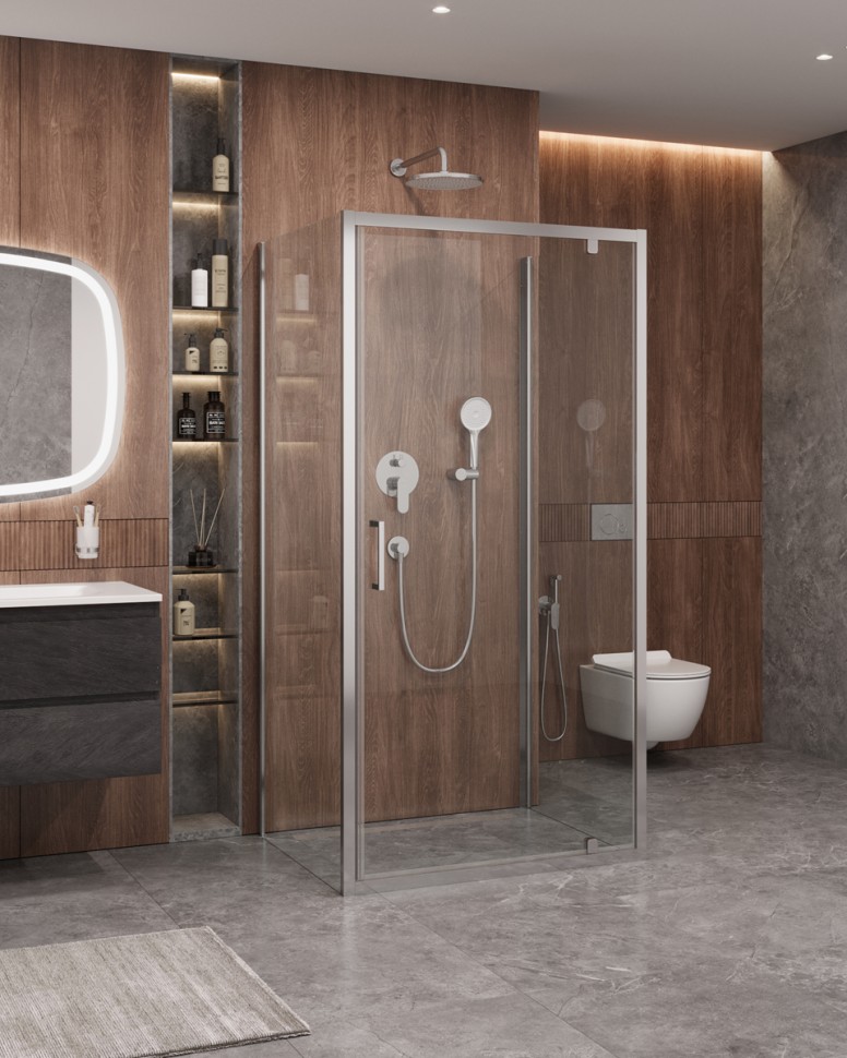 Душевой уголок П-ОБРАЗНЫЙ CEZARES MOLVENO-BA2-100/80-C-Cr-IV