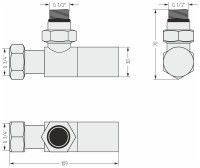 Вентиль угловой цилиндр (G 1/2" НР х G 3/4" НГ)