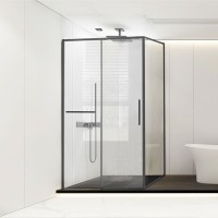 Душевой уголок Слим Софт (Слим Софт (Slim Soft)) VSR-1SS1010CLGM, 1000*1000, вороненая сталь, стекло прозрачное