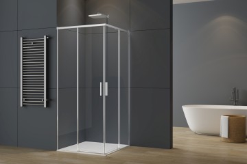 Душевой уголок Софт 2 (Soft 2) VSS-3SO2800CL, 800*800, хром, стекло прозрачное