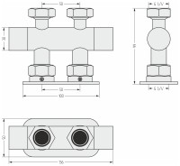 Вентиль прямой EU50 (2 х G 3/4" НГ х G 3/4" НГ)