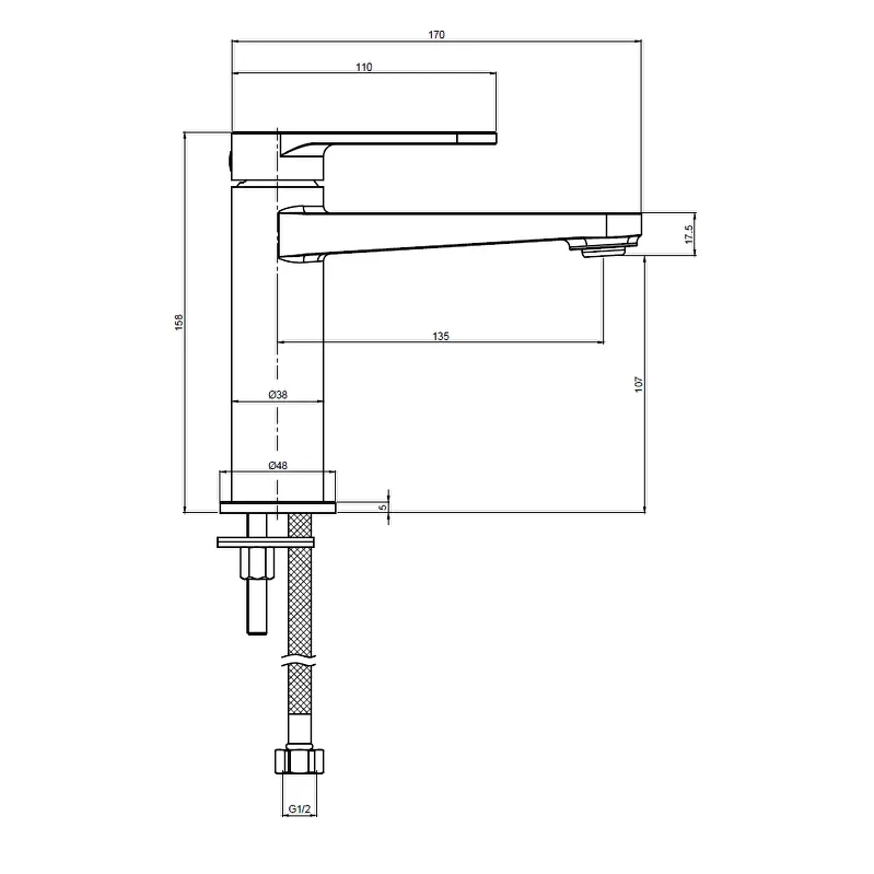 AQM6910CR Novara Смеситель для раковины, цвет хром