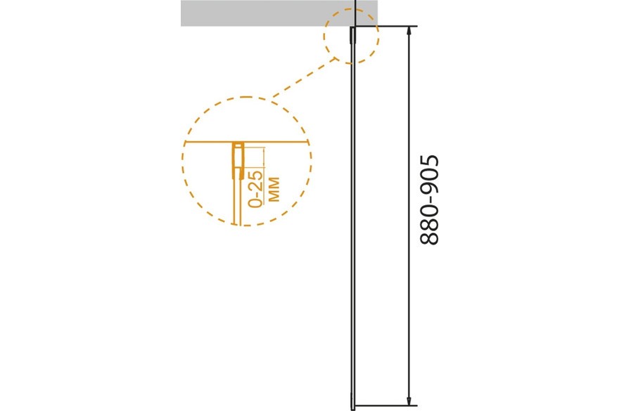 Универсальная боковая панель CEZARES STREAM-90-FIX-C-Cr