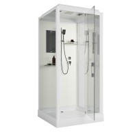 Душевая кабина Niagara Standart ST80/15Q (80х80х215) квадрат,поддон 15см,распашная,проф.белый,3 места