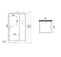 Душевая кабина Niagara Standart ST80/15Q (80х80х215) квадрат,поддон 15см,распашная,проф.белый,3 места