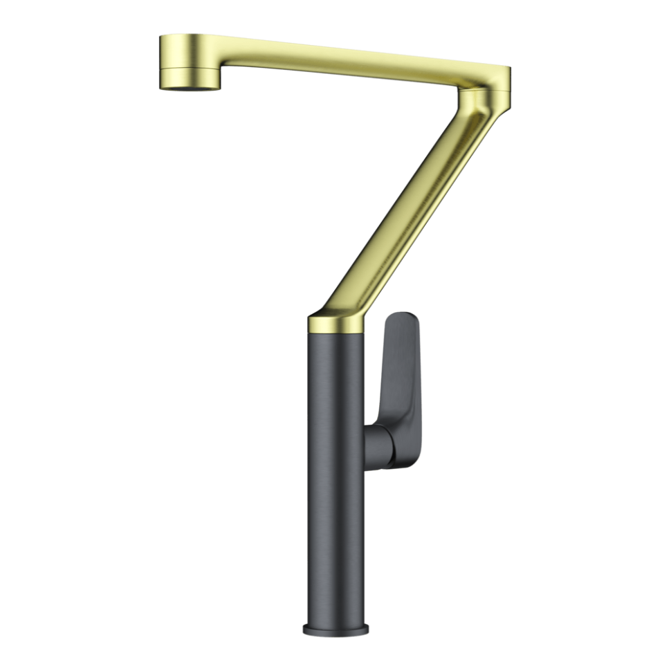 Смеситель для кухни Omoikiri Tara-LG-GM латунь/светлое золото/вороненая сталь