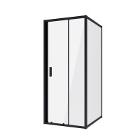 Душевое ограждение Niagara Nova NG-82-9AB-A90B (90х90х195) квадрат,черный,дверь раздвижная,стекло прозрачное,2 места