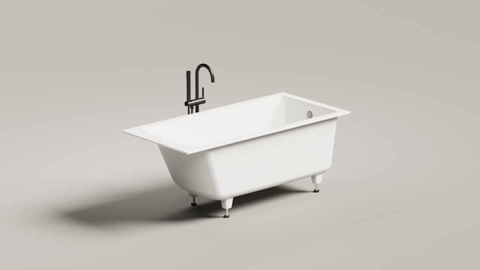 Ванна встраиваемая CASCATA 150x70  покраска по RAL полностью S-Sense Матовый