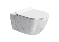 Унитаз подвесной безободковый GSI AltaCeramica AC201F35 550 мм х 360 мм, с Swirlflush, с креплением, цвет под белый мрамор Marbled white (артикул без крепежа AC20135)
