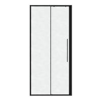 Дверь в нишу Niagara Nova NG-84-L9CHB (90х195) черный матовый,раздвижная влево,стекло шиншилла,1 место