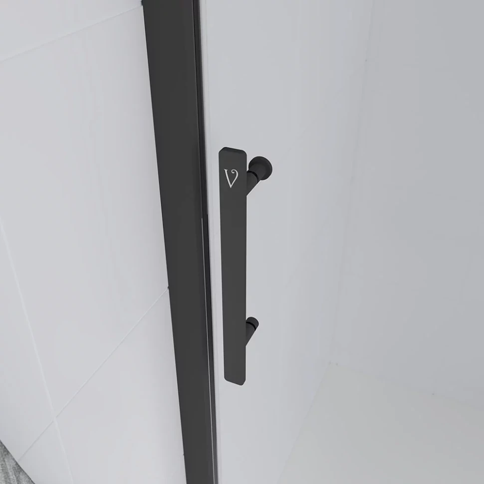 Душевая дверь Veconi Evo 100 B, 1100x1950, черный матовый, стекло тонированное матовое