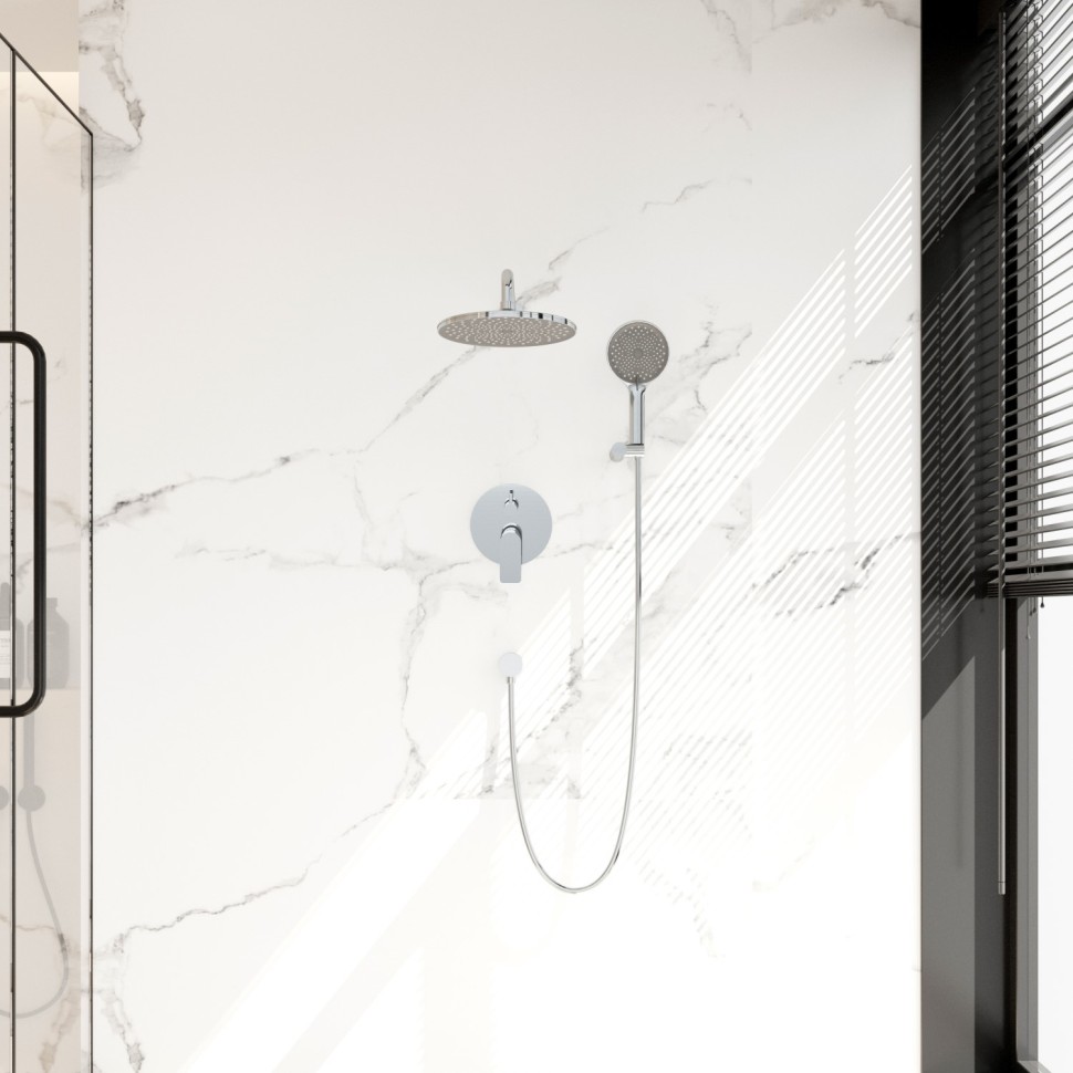 Встраиваемая душевая система TEORA, Хром глянец