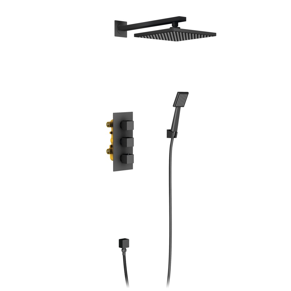 Душевая система встроенная с термостатом Timo Tetra-thermo SX-0179/03SM черный