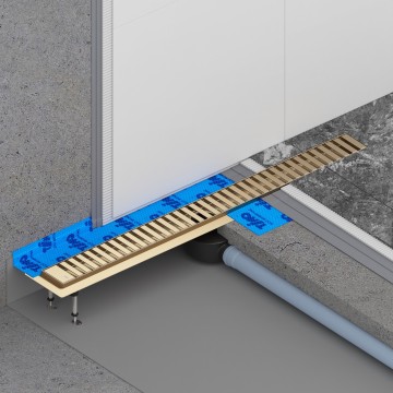Душевой лоток TIMO Drain System 700 с вставкой "lines", Золото матовое